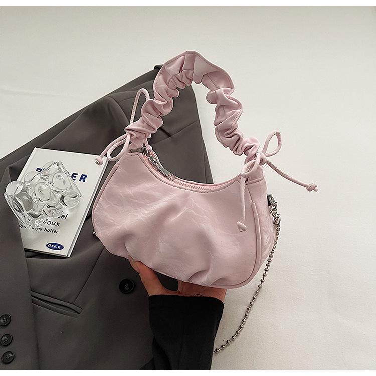 Korean Version of Niche Pleated Cloud Bag 2025 New Foreign Style Versatile Underarm Bag High-end Single Shoulder Messenger Women's Bag