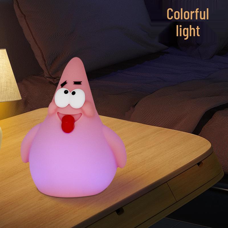 

Patrick Star Sleeping Companion Night Light - Perfect for Bedside, Breastfeeding, Birthday, or Festival Gifts 1W (In Stock/Data Cable + Colorful Box)