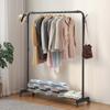 Metal Clothing Rack With Storage Shelf on Wheels Movable Garment Rail Portable Wardrobe Rack for Hanging Garments Dresses Coats