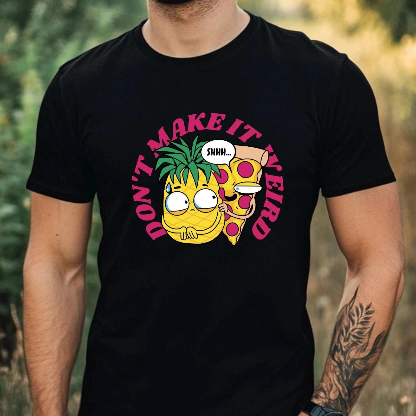 T-Shirt Herren Lustige Pizza Motiv Baumwolle Größe XS bis 5XL S