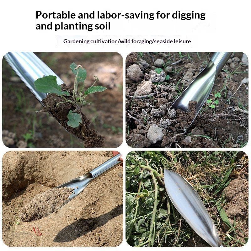 Stainless Steel Hand Shovel Leaf Spade For Gardening Weeding Digging Planting Transplanting Trowel Potting Soil Scoop Tool