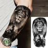 1 Sheet Realistic Fake Tiger Lion Temporary Tattoos For Women Men Adults Body Forearm Arm Leg Tattoo Sticker Waterproof Decor