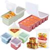 Set 6 Bucăți Tăvi de Congelare din Silicon Fără BPA 1/2 Cupă Matrițe de Congelare din Silicon cu Capac Cutie de Depozitare Alimentară Tăviță de Gheață Cutie de Păstrare Prospețime