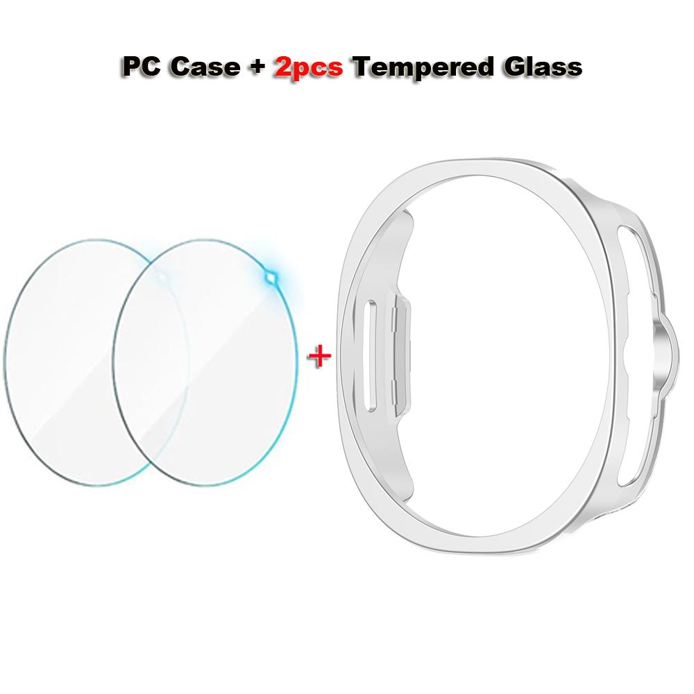 Glass+PC Watch Case For Samsung Galaxy Watch 8 40mm 44mm 8 Classic 46mm Hollow Hard Protective For Galaxy Classic 8 Accessories