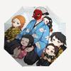 1pc Japanese Mask Family Design Outdoor Umbrella - Automatic Opening/Closing, Portable 3-Fold Design, 8-Bone Iron Frame, Perfect Gift for Fans, T