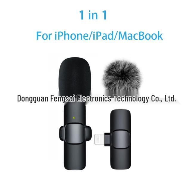 K1K9 Wireless Lavalier Microphone K15 - Dual Mobile Live Streaming & Outdoor Recording Noise-Reducing Mic