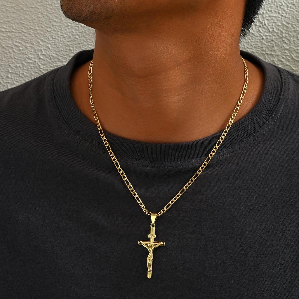 European & American Cross Pendant Men's Necklace - Unisex Style