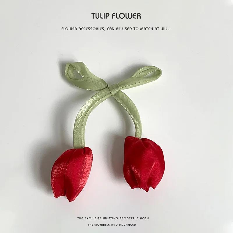 10 pieces of tulip fabric flowers DIY clothing accessories hair accessories bag clothing hair clips