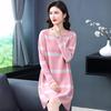 Cross-border E-commerce Striped Long Sleeve Casual Dress for Middle-aged Women - Loose Fit Spring/Autumn Fashion Skirt