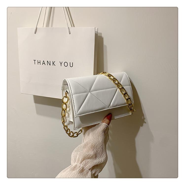 Fashion Women's Bag Small Square Bag 2025 Autumn Design Solid Color Embroidery Thread Texture Portable Messenger Bag