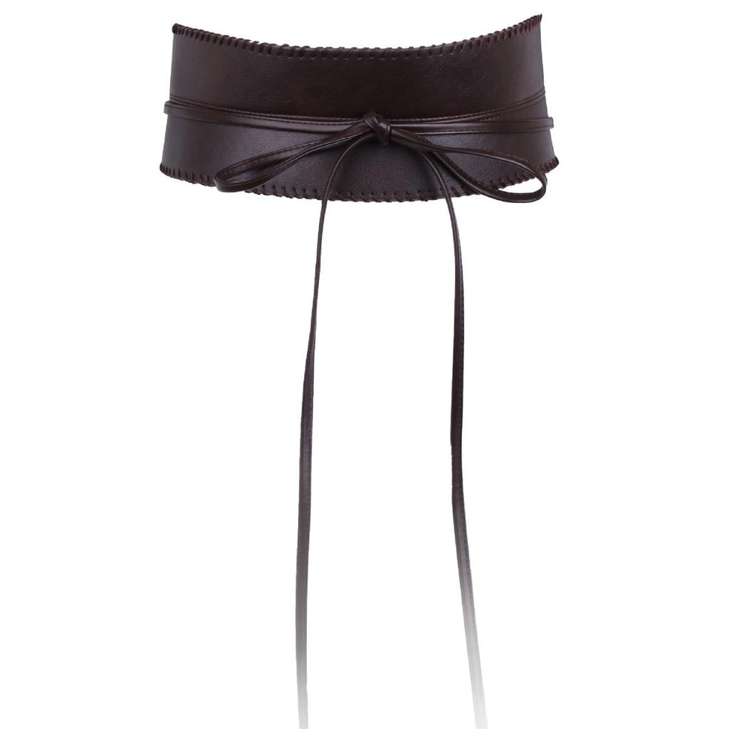 Wide Waist Strap for Women's Decoration Simple and Versatile Dress European and American Fashion Retro Personality Lace-up Wide Belt Trend