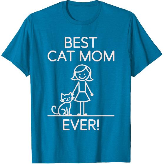 Best Cat Mom Ever Cute Minimalist Graphic T-Shirt