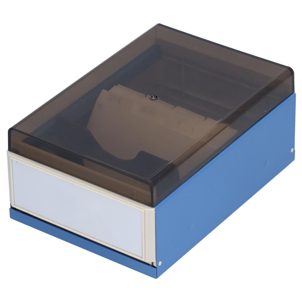 KW trio Index Card Holder Blue Large Capacity Convenient Practical Storage Box for Office