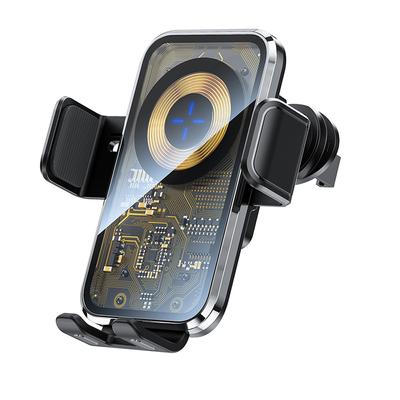 Support de voiture Transparent sans fil 15w, pour Iphone 14pro 14 13 12 Qi, chargeur de téléphone rapide, évent, support rotatif à 360 degrés
