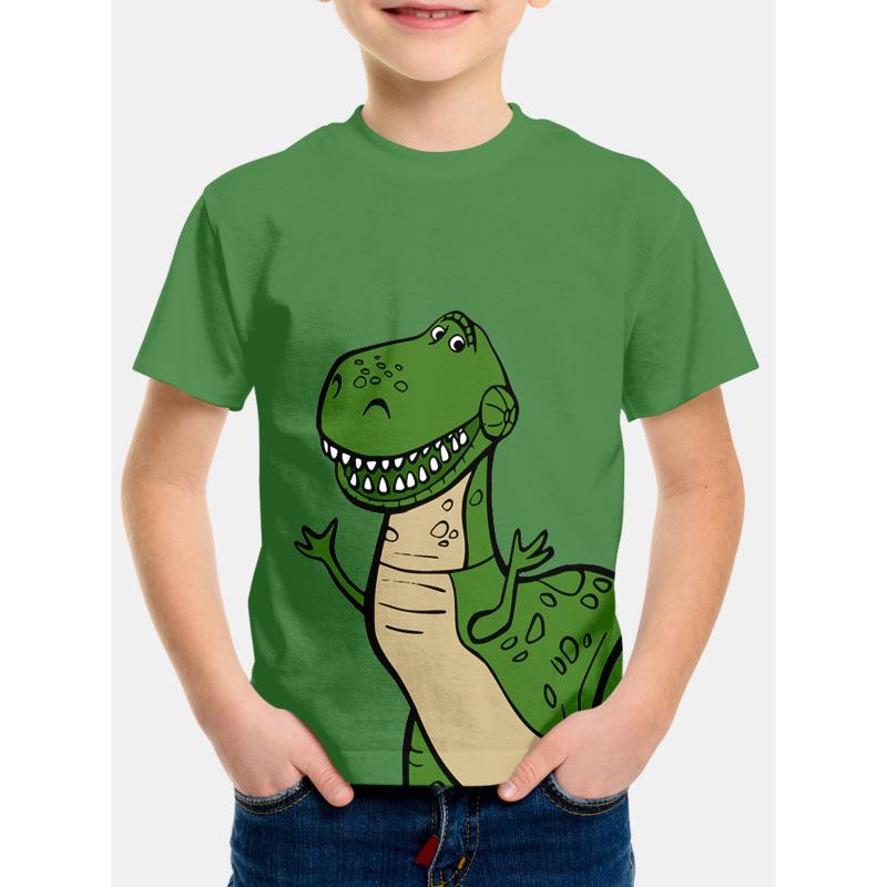Kinder Cartoon Muster 3D Digitaldruck Jungen Lässig und Bequem Rundhals Kurzarm T-Shirt