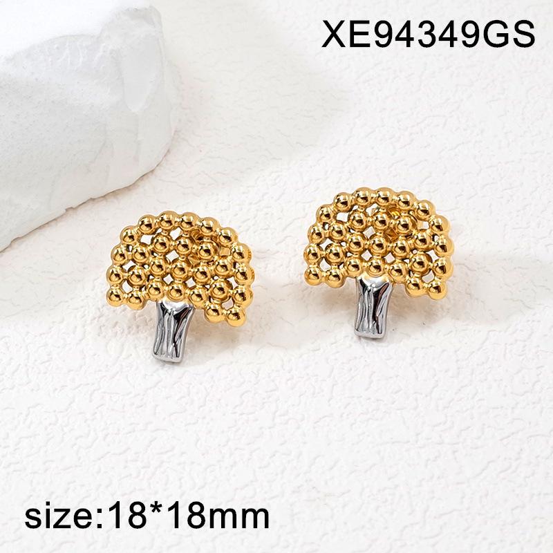 Versatile Gold-Plated Titanium Steel Stud Earrings - Light Luxury Retro Style for Women