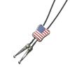 Vintage Western Cowboy Bolo Tie Flag Pendant Necktie Punk Necklace Costume Accessory American Bola Tie Western