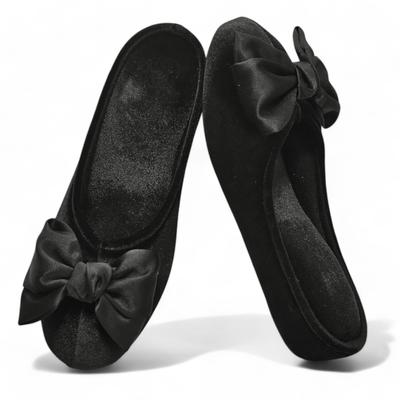 Portable 4cm Heel Slippers for Entrance and Class Visits [MOON ROOM] Graduation, Ceremonies, (L (23.5cm-24.5cm), Black)