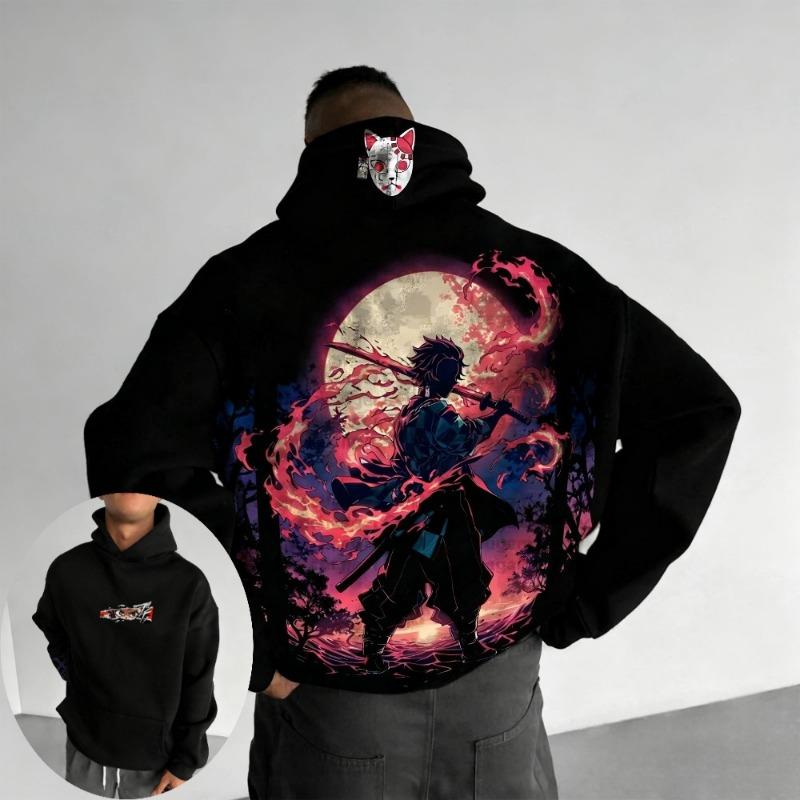 Felpa con cappuccio da uomo Demon Slayer Kamado Tanjirou Anime Primavera Autunno Inverno Ragazzo Calda Manica Lunga