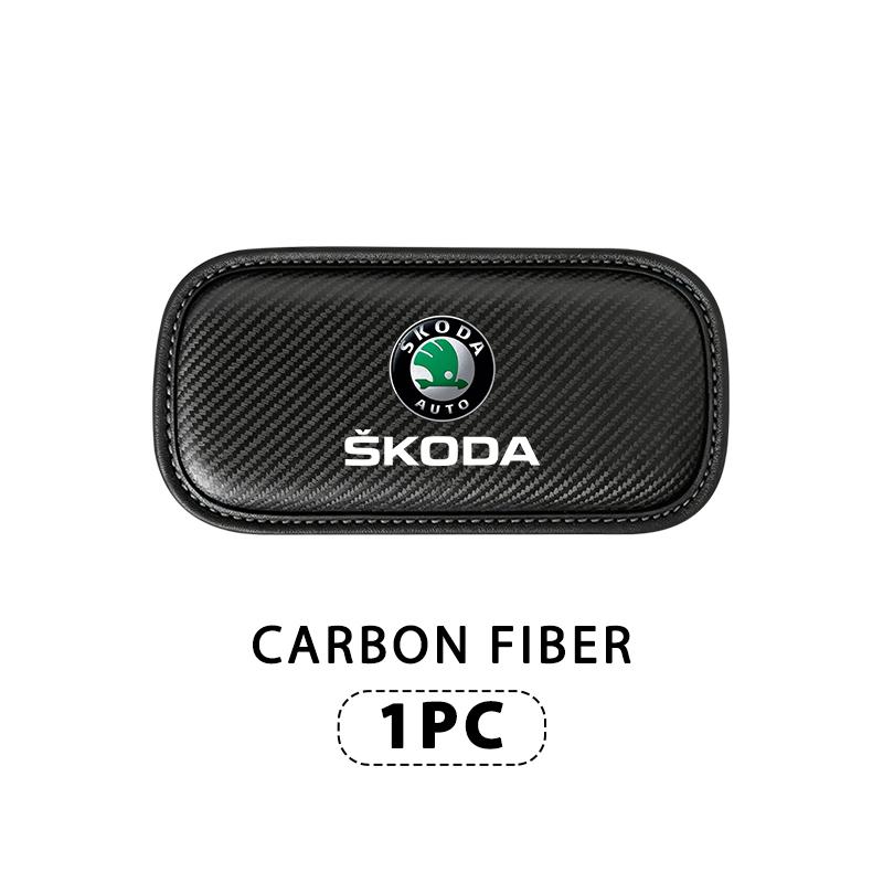 VAN4 For Skoda Leather Knee Pad Car Interior Pillow Protection Cushion Kodiaq Fabia Kamiq Karoq Octavia 2 3 Rapid Scala