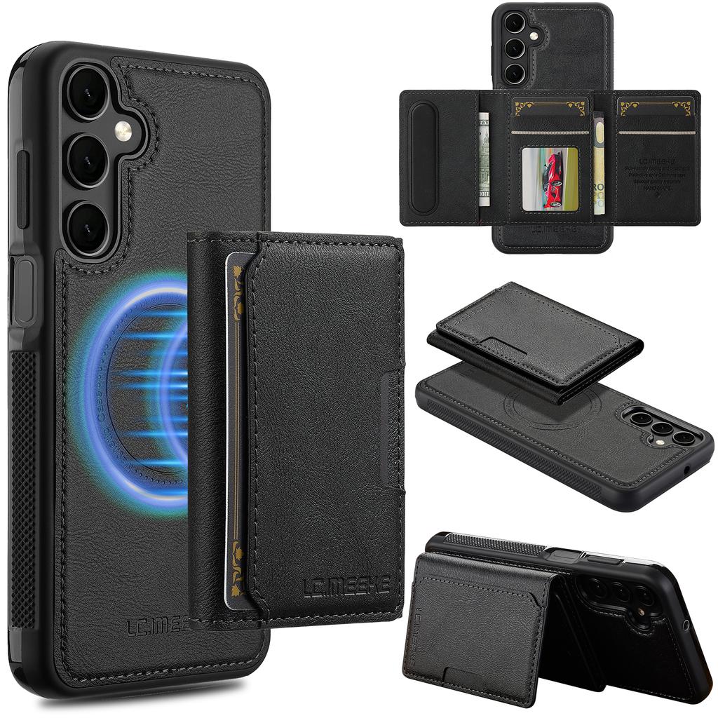 For Samsung Galaxy A16 4G/5G Magnetic Phone Case Leather Back Cover with Detachable Card Holder