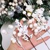 4-20PCS Artificial Holly Berry Stem Christmas White Berries Branches DIY Xmas Tree Ornament Wedding Home Party Fake Flower Decor