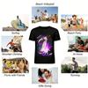 Anime Dark Style Purple Flame Boy Print Casual T-shirt Cool Anime Loose Comfortable Unisex Top Pure Cotton T-shirt