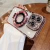 Applicable To Apple 16promax Mobile Phone Case New IPhone 15PM Magnetic Bracket 12 Rhinestone Edge 13 Flash Powder 11
