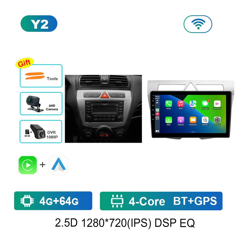 Video Multimedia Player Android Auto 4G Carplay WiFi 9 '' for Kia Morning Picanto 2007 - 2011 WiFi QLED IPS Screen 4G Bluetooth