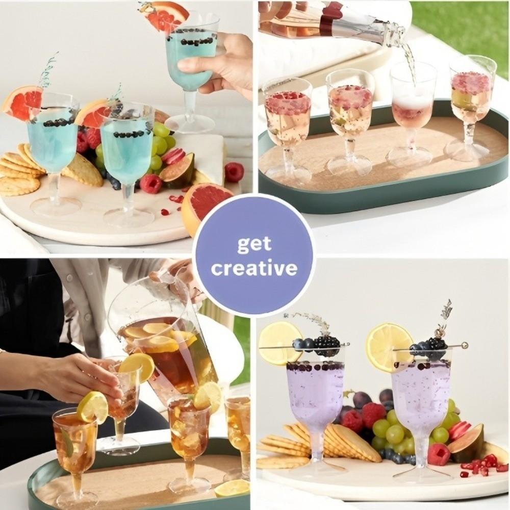 25pcs Unbreakable Disposable Wine Glasses 6 Oz Champagne Goblet Plastic Margarita Glasses  Banquet