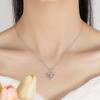 925 Sterling Silver Exquisite Fashion Heart Zircon Pendant Necklace Birthday Anniversary Party Gift