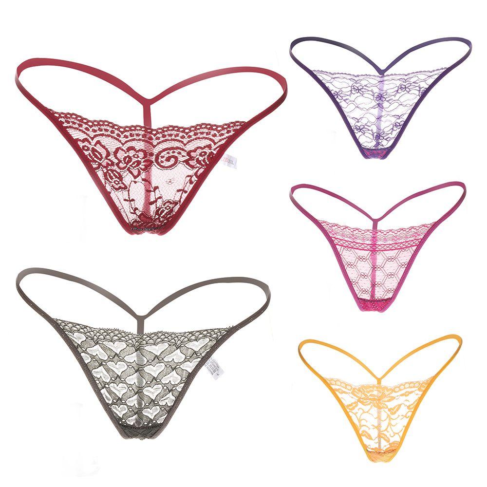 Random Transparent Underpants Thong G-String Low Waist Briefs Lace Panties Sexy Lingerie