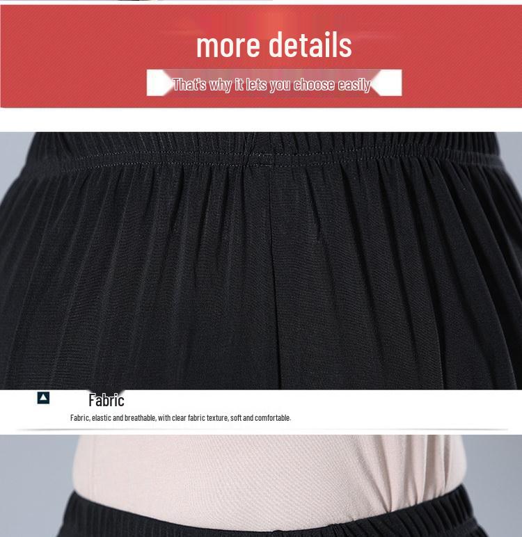 Ice Silk High-Waisted Wide-Leg Cropped Pants with Rhinestones for Women - Plus Size, Summer Casual