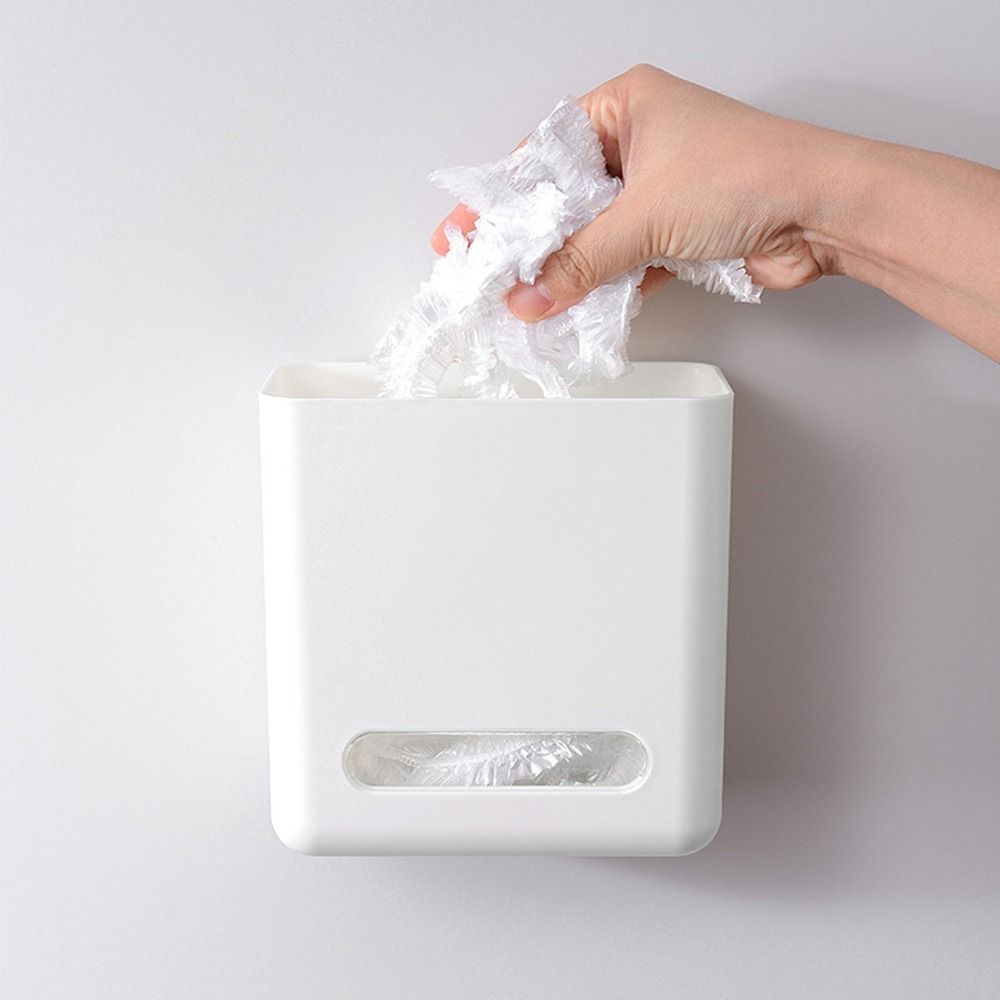 Wall Mounted Cling Film Storage Box Dustproof Large Capacity Plastic Wrap Storage Box Extractable Food Cover Plastic Wrap Rack