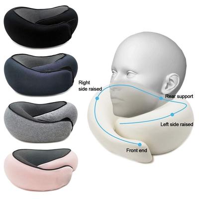 U-shaped Travel Neck Pillow Adjustable Supports Head Neck and Chin Airplane Cushion Soft with Drawstring Bag