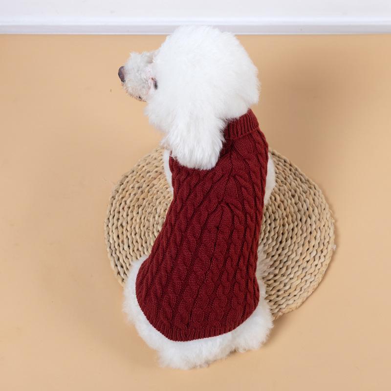 

New Autumn and Winter Pet Clothing, Teddy Bear Cat Clothes Knitted Sweater Cross-border Casual Warmth, Dog Clothes S