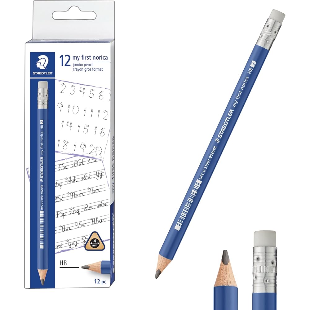 STAEDTLER (STAEDTLER) My First Norica Triangular Study Pencils #2 HB, 12 Easy to Grip, 3-Sided De...