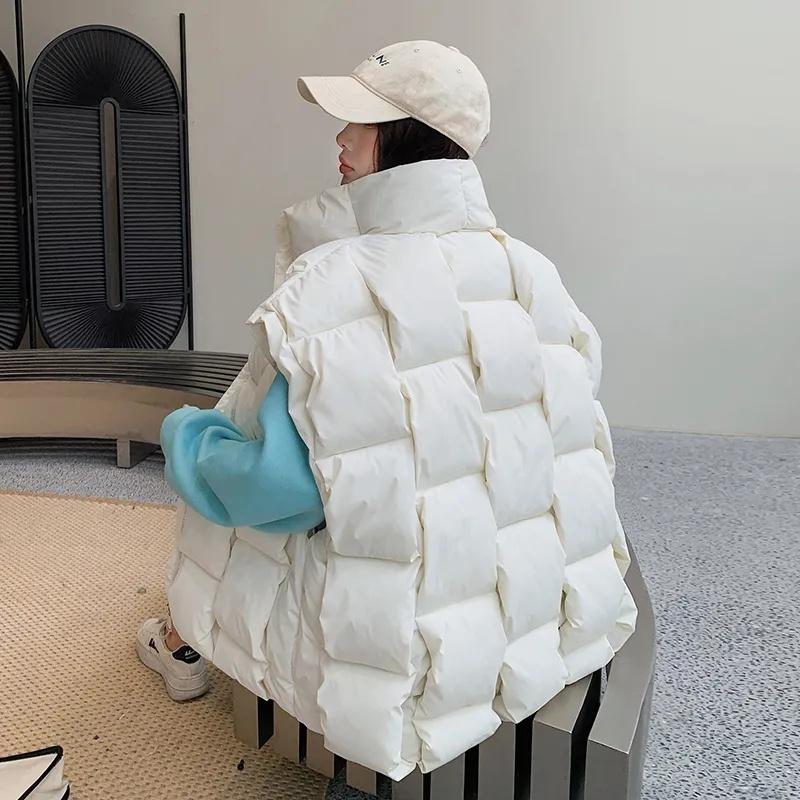 Herbst Winter Ärmellose Jacken Frauen Koreanische Mode Baumwolle Gefütterte Daunenweste Lose Warme Dicke Reißverschluss Weste