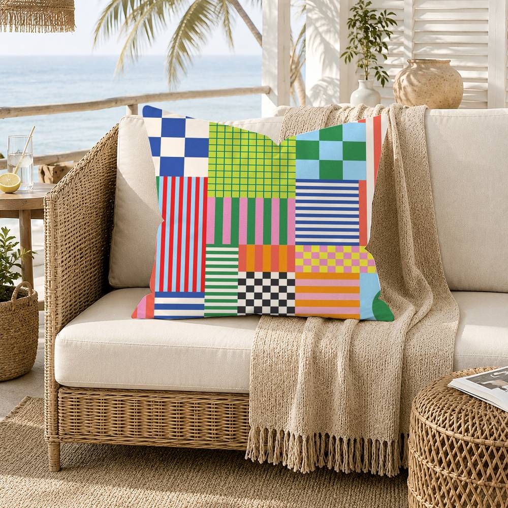 Striped ColorBlocking Art Pattern Pillow Case for Sofa Living Room Home office Decor Protective Cover