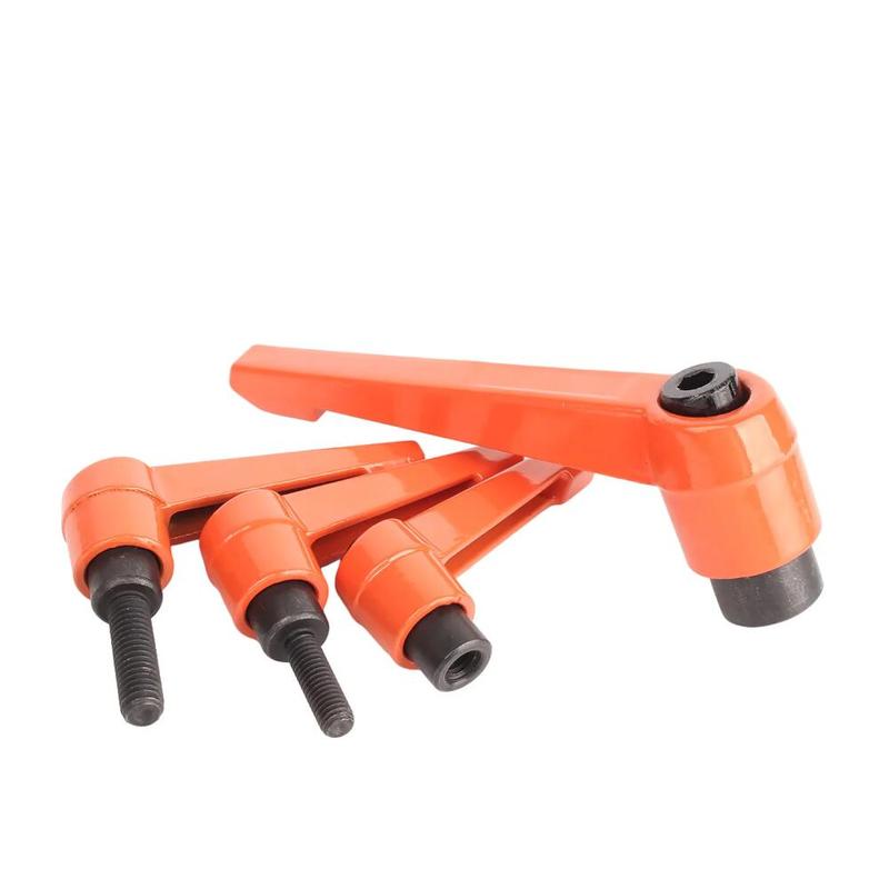 M4 M5 M6 M8 M10 M12 Orange/Black External Thread Adjustable Handle L-shaped Rotary Mechanical Tool Clamping Lever Machinery Handle