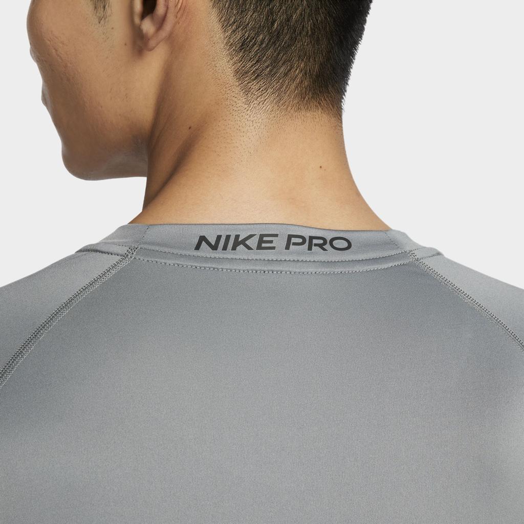 Nike Pro Dri-Fit Simple Comfortable Stylish Raglan Short Sleeve T-Shirt Men Tops Smoke-Gray Black FB7933-084