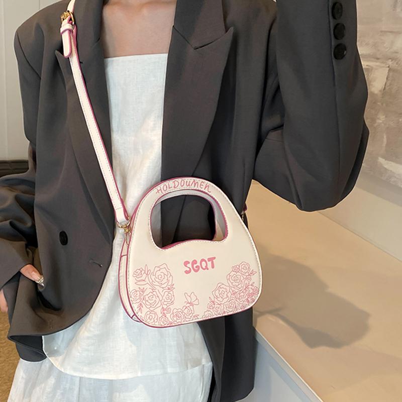 Fashion Women's Shoulder Bag Personalized Cartoon Pattern Small Handbags Sweet Girls Letter Versatile Crossbody Bags New Trend
