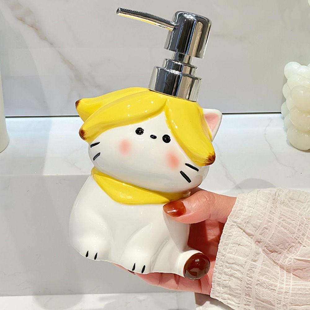 370ml Ceramic Soap Dispenser Banana Cat Shape Hand Sanitizer Bottle  Laundry Room