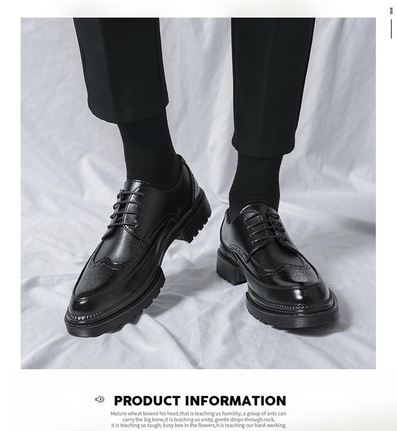Leder-Loafer für Herren: Business & Freizeit, Atmungsaktive Formelle Schuhe, Niedrig geschnitten, Dicksohlig, Britischer Stil für Hochzeiten.