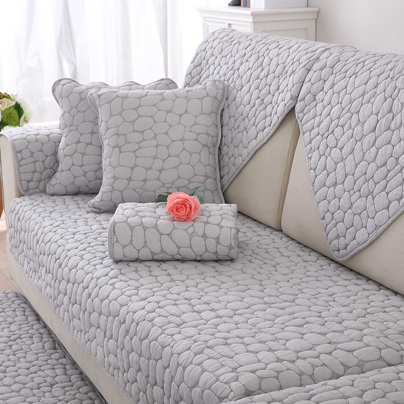 Cotton Sofa Cushion Four Seasons General Fabrics Non-Slip Solid Wood Cushion Simple Modern Leather Sofa Cover Backrest Towel