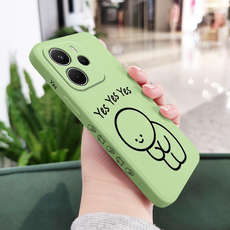 

Humble Person Phone Case For Xiaomi Redmi Note 14 13 12 12S 11 11S 10 10S Pro Plus 15 15C 14C 4G 5G Silicone Cover Redmi Note14 4G светло-зеленый
