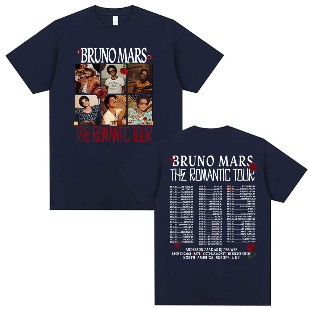 Bruno Mars The RoUnisextic Tour 2026 Music Graphic T Shirt Unisex Women Harajuku Hip Hop Rock Tshirts Summer Tops 100 Cotton Tshirt