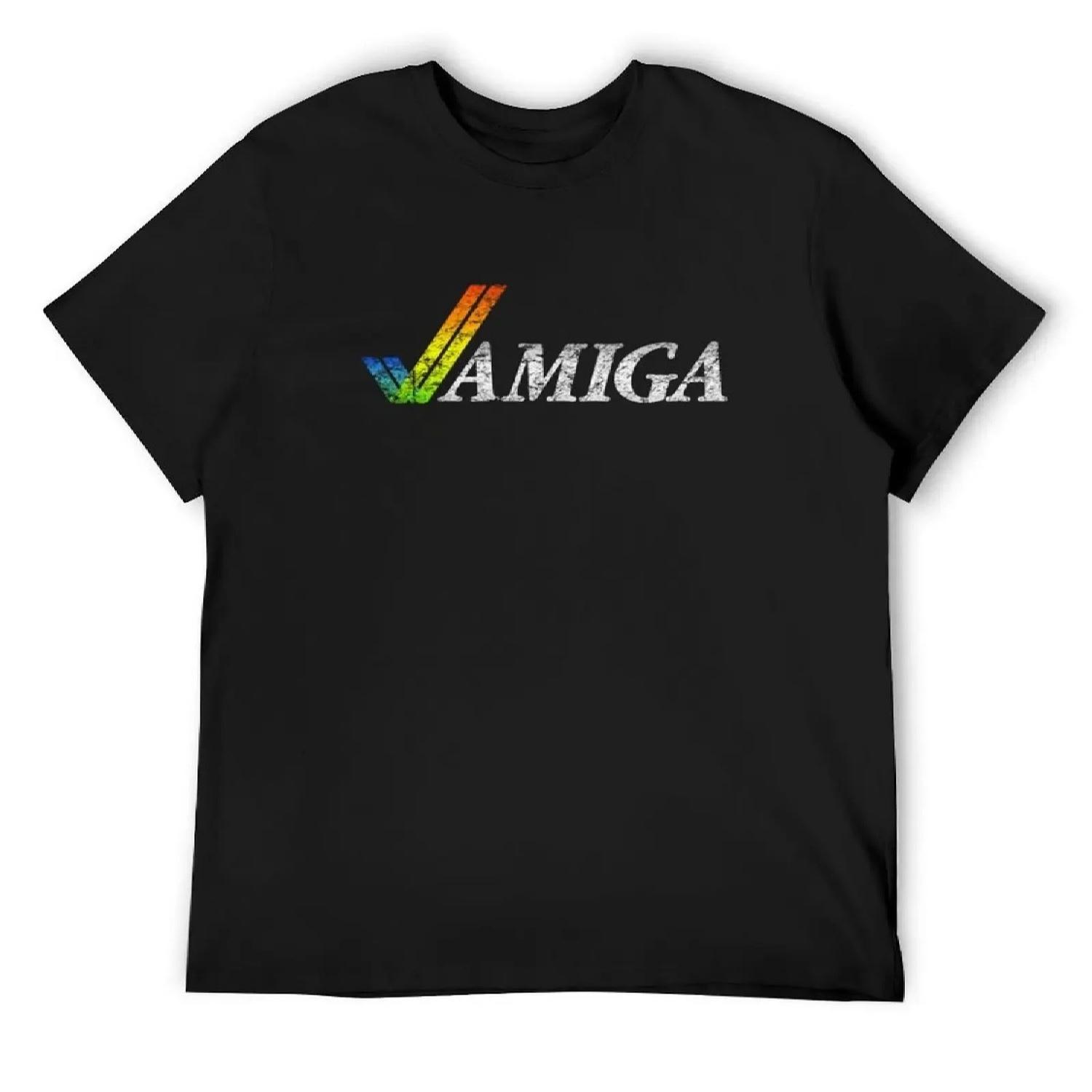 Amiga Игровая футболка роскошный дизайнерский одежда больших размеров футболка с коротким рукавом футболки рубашки мужские S чёрный