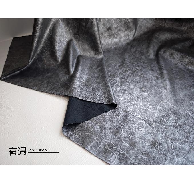 PU Simulated Leather Fabric Silver Gray Handmade Diy Coat Skirt Designer Cloth Diy Apparel Sewing Polyester Fabrics