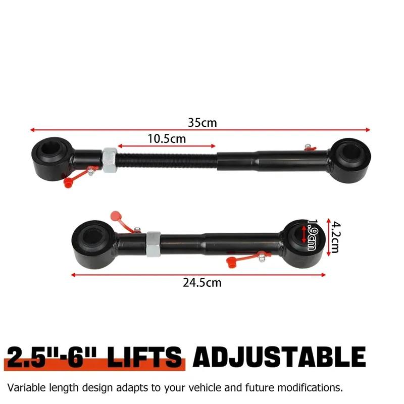 Stainless Steel Front SwayBar Quick Disconnect Adjustable 2.5-6 Inch Lifts For 1998-2006 TJ Cherokee 1984-2001 XJ Black